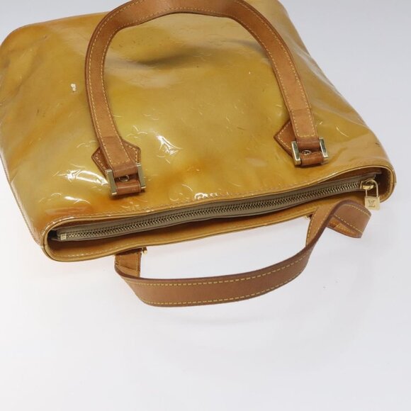 LOUIS VUITTON Monogram Vernis Houston Hand Bag Beige M91004 LV Auth hk2355 - Picture 8 of 15